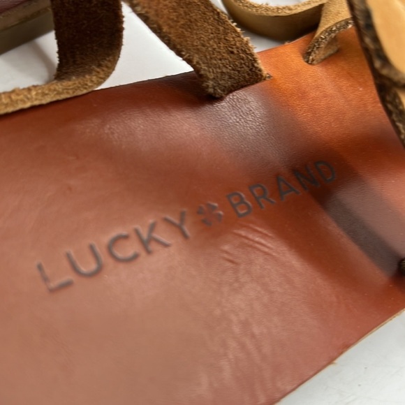 Lucky Brand Flat Leather Sandal Sz 7.5. MCS0757F - Picture 5 of 6